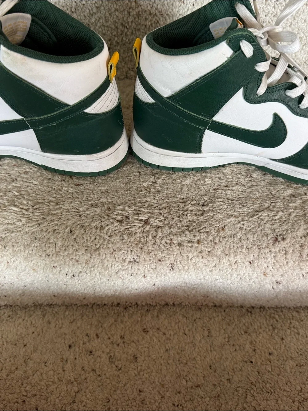 Nike High-Top Sneakers in White and Dark Green - Picture 12 of 14